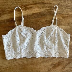 Madewell linen eyelet top